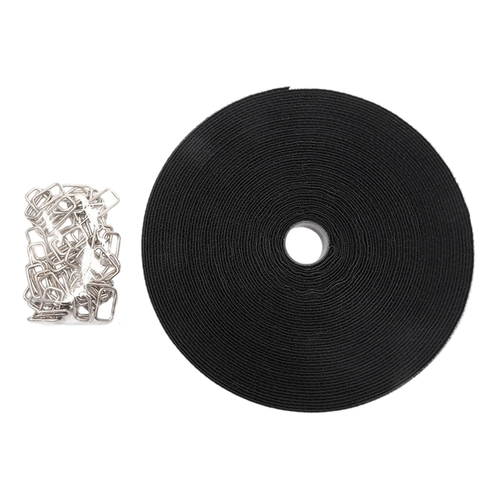 10M Adjustable Nylon Straps with 50 Metal Clip Strong Auto Grip Cable for Secure Cable Tie Organization Strong Hook and Fasteners