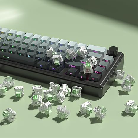 Kailh Box Jade Pro Switch for Mechanical Gaming Keyboard, 3-Pin Clicky/Pre-Lubricate/Dustproof & Waterproof Switch Jade Pro, 36 Pieces