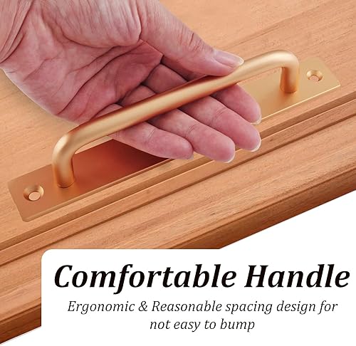 Miniatura 39 de Paquete de 2 manijas de puerta corrediza de granero con placa, manija de puerta de puerta de 7 pulgadas, manija de puerta de aleación de aluminio