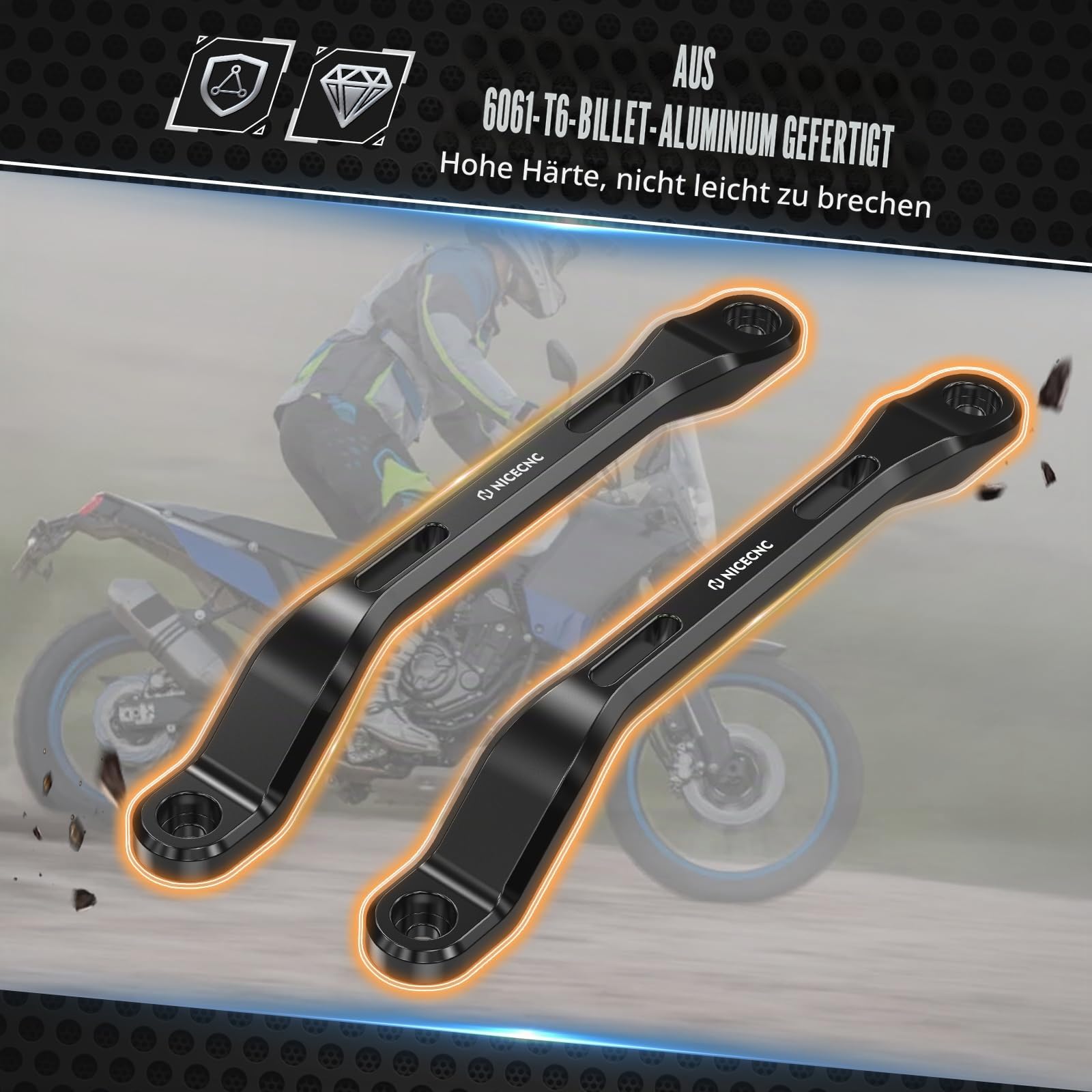 NICECNC-Passagier-Rücksitzgriffknopf Kompatibel mit Tenere 700/XTZ700 2019-2024, Tenere 700 Rally Edition 2020-2024, Tenere 700 World Raid 2022, Motorrad-Rückgriff Tenere 700, Schwarz