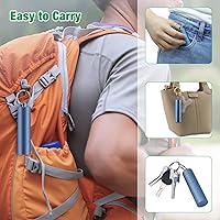 Vista 7 de Opret Keychain Pill Holder, 3 Compartments Metal Small Pill Case, Waterproof Portable Travel Pill Box, Pill Container for Purse (Blue)