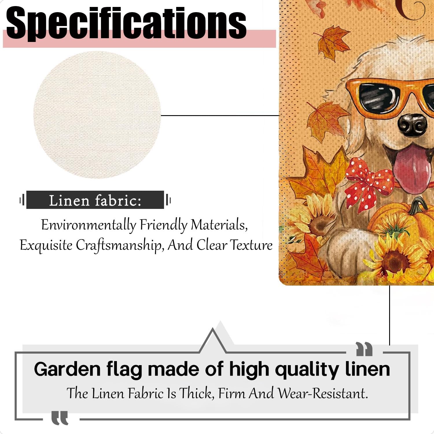 Hello Golden Retriever Dog Garden Flag 12x18 Inch, Double Sided for Outside Autumn Seasonal Holiday Yard Outdoor Fall Garden Flag - Image 2