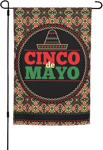 Miniatura 1 de Banderas del Cinco de Mayo, banderas de jardín de fiesta mexicana 2023, letrero de bienvenida de doble cara, decoración del hogar de vacaciones para