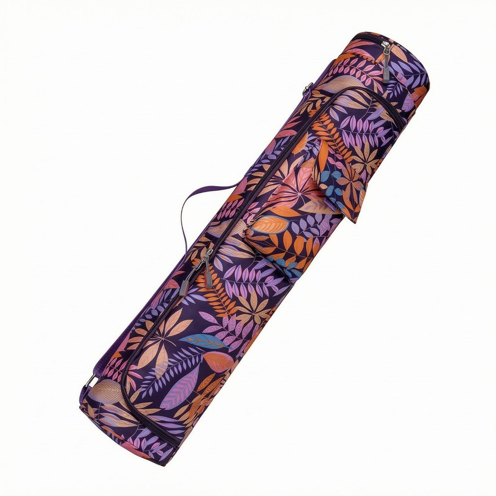 Floral Pattern Waterproof Exercise Mat Bag Zippered Cylindrical Exercise Mat Bag Thick Material Exercise Storage Lightweight for Gym, Travel, Style 2 | Sporting Goods-image-41