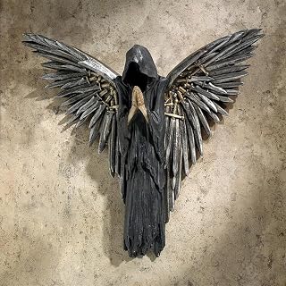 Artgenius Soul Warrior Sculpture Wall Decor,Halloween 3D Ghost Statue Wall Art,Unique Halloween Party Wall Decoration
