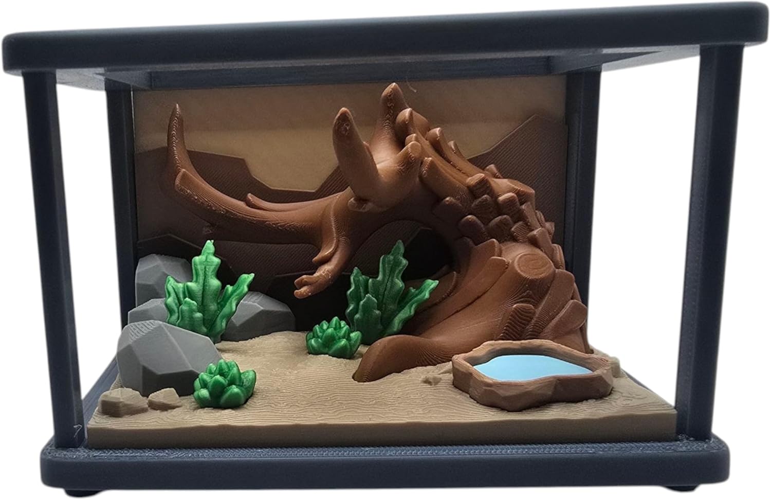 Bearded dragon playset, reptiles, 3DGOB, terrarium,3d Printed bearded dragons (Terrarium & 1 Dragon)