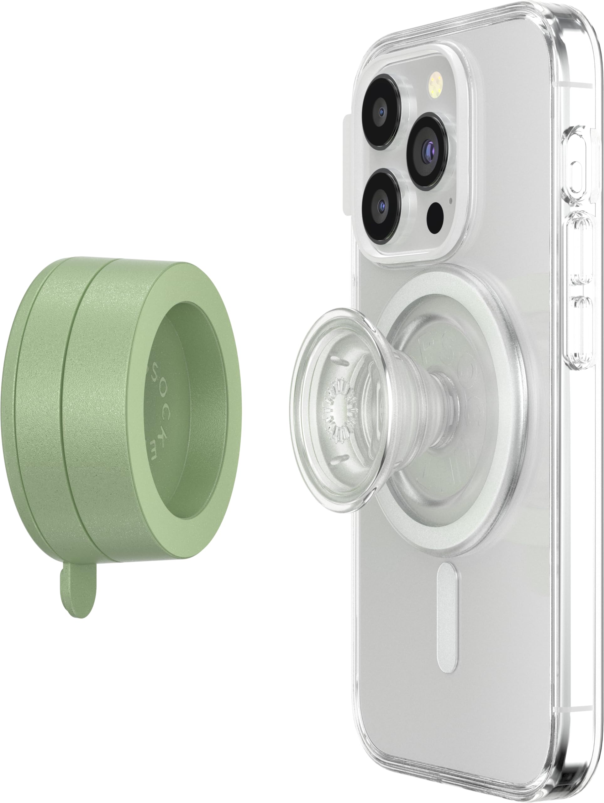 PopSockets Multi-Surface Suction Phone Mount, Detachable Surface Mount, Phone Stand Compatible with MagSafe® - Eucalptyus - Image 4