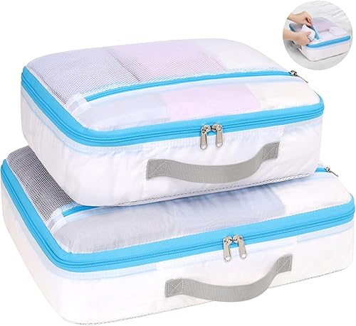 Cambond Cubos de embalaje de malla de doble uso, bolsa de lavandería Cubos de embalaje transparentes para viajes, bolsas de lavandería de malla