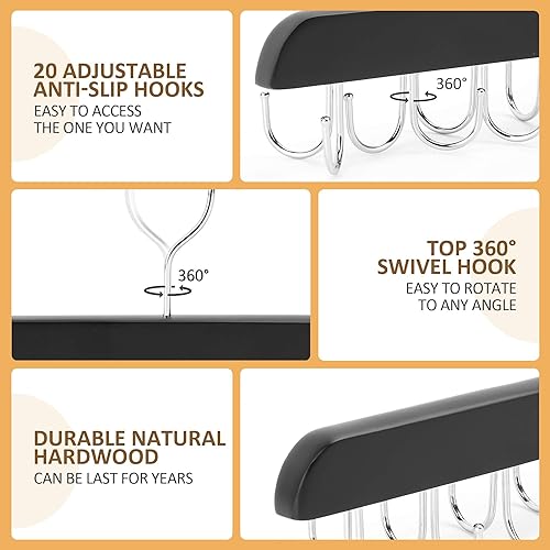 Miniatura 3 de Perchas de sujetador para organizador de armario, paquete de 2 perchas para brasieres que ahorran espacio, total de 40 ganchos y ganchos giratorios
