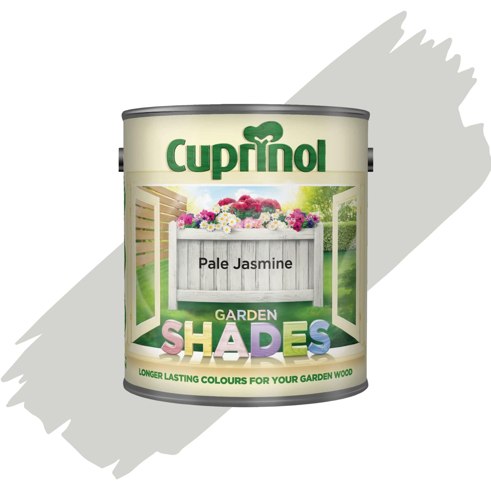 AOC24 1L Garden Shades Fence Paint, Outdoor Wood Paint For Garden Sheds, Furniture, Fences, Exterior Wood, Water Based Paints For Outdoor Surfaces, Brick, Pots (Pale Jasmine)