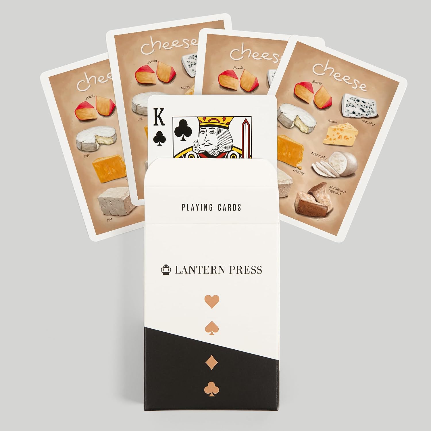 Lantern Press Cheese Varieties, 52 Playing Cards for Adults, Poker Size Card Deck