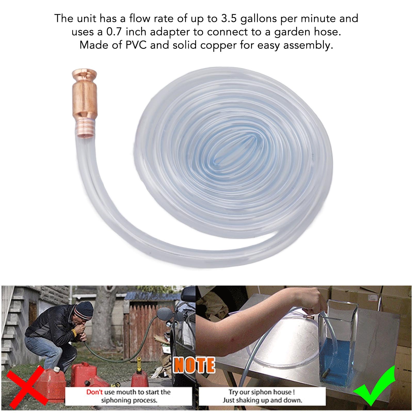 Tubo per Sifone del Gas, Tubo per Sifone del Gas Autoadescante da 3,5 Galloni per Piscina
