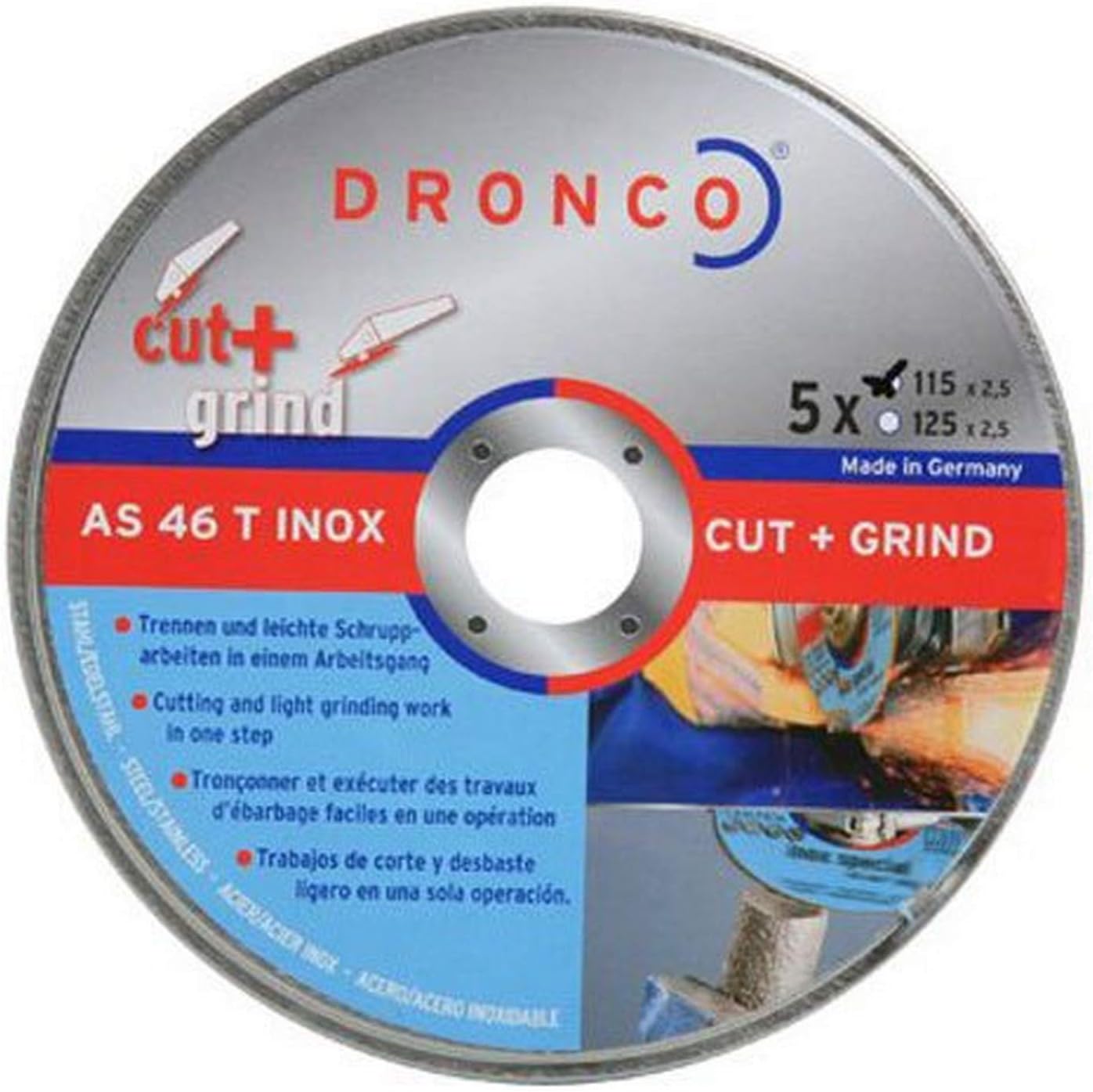 ALI INDUSTRIES 6900936-500 Grinding Wheel, 4.5-Inch, 5-Pack