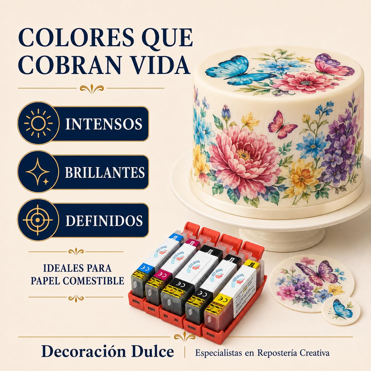 5 X Cartuchos Comestibles compatibles con Canon PGI-580 Y CLi-581. La Tinta Comestible no Contiene Gluten. Comprobar compatibilidades Antes de Comprar