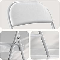 Vista 5 de Nazhura 4 Pack Folding Chairs with Padded Cushion and Back, Khaki Metal Chairs with Comfortable Cushion and Durable Steel Frame for Home and Office