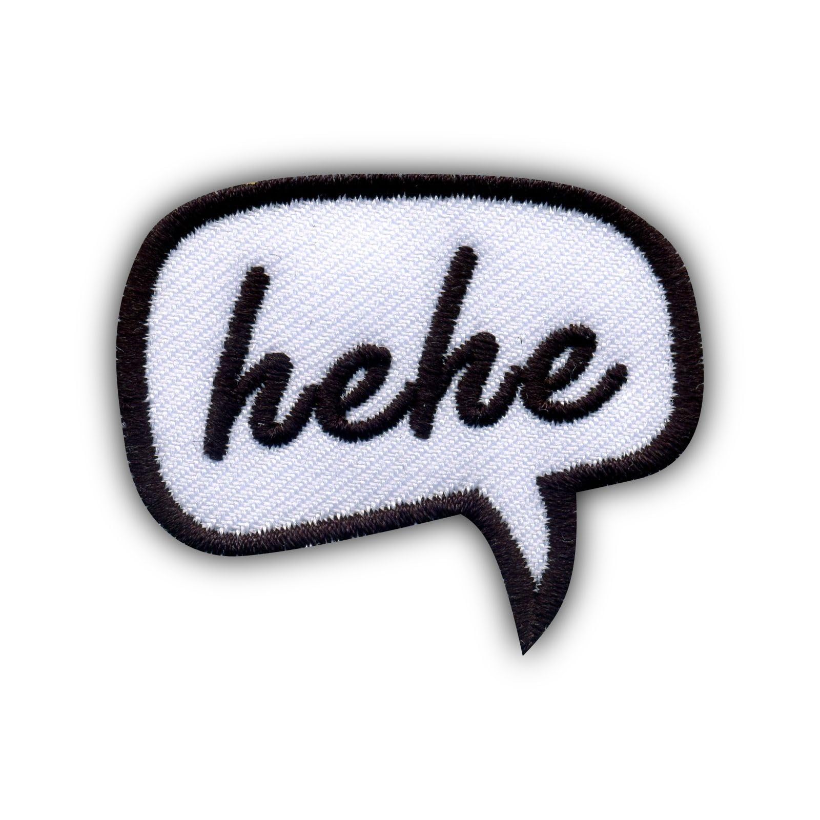 Amazon.co.jp: Speech Bubble - hehe - ホワイト VeIcro/面ファスナー 