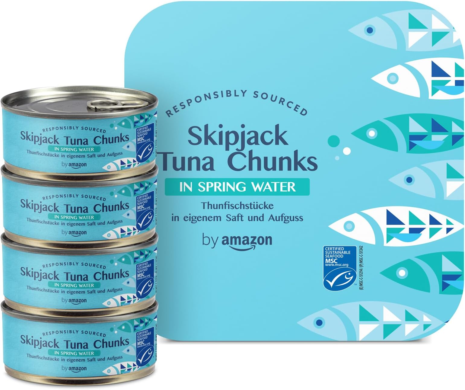 by Amazon MSC Skipjack Tuna Chunks in Spring Water, 4x145g