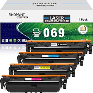 SINOPRINT 069 069H Toner Cartridge Replacement Compatible for Canon 069 for Canon imageCLASS MF753Cdw MF751Cdw LBP674Cdw Printer Ink(Black Cyan Yellow Magenta 4-Pack)