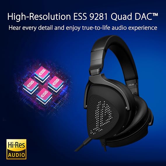 ASUS Rog Delta S Animate 7.1 Ess Quad Dac Circular Rgb Lighting with Ai Mic Rgb Gaming Headset with USB-C Connection