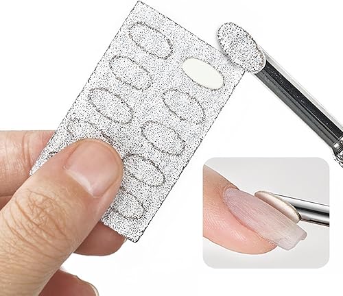 Miniatura 2 de 50 piezas de papel de lija autoadhesivo, papel de lija para recortar limas de escamas, papel de lija prepulido, empujador de uñas de repuesto para
