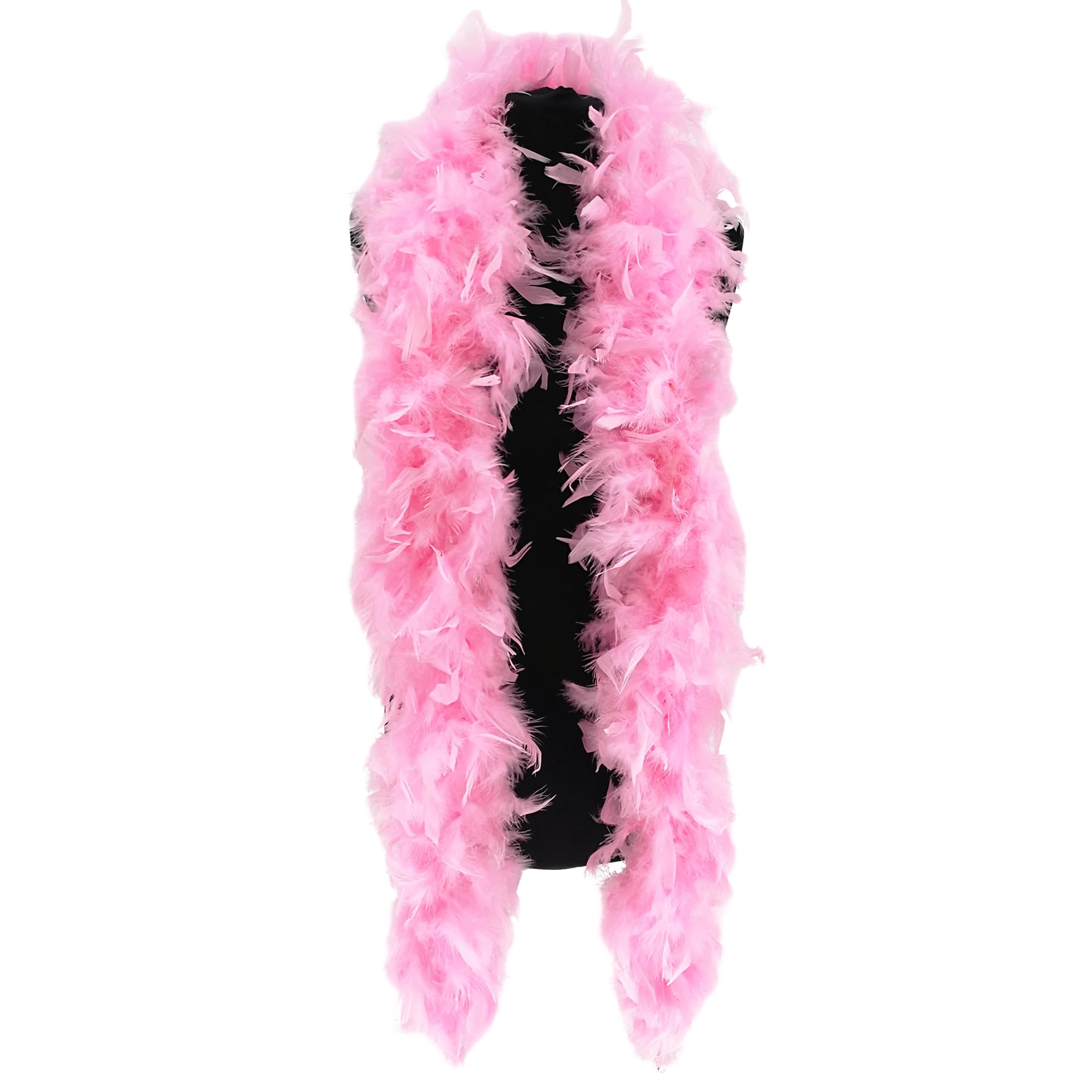 Feather Boa 100g 180cm Soft Turkey Feathers Fluffy Long Boas for Women Hen Party Fancy Dress Costume Burlesque Dance Showgirl 1920s Gatsby Flapper Halloween Christmas Photo Props (Light Pink)