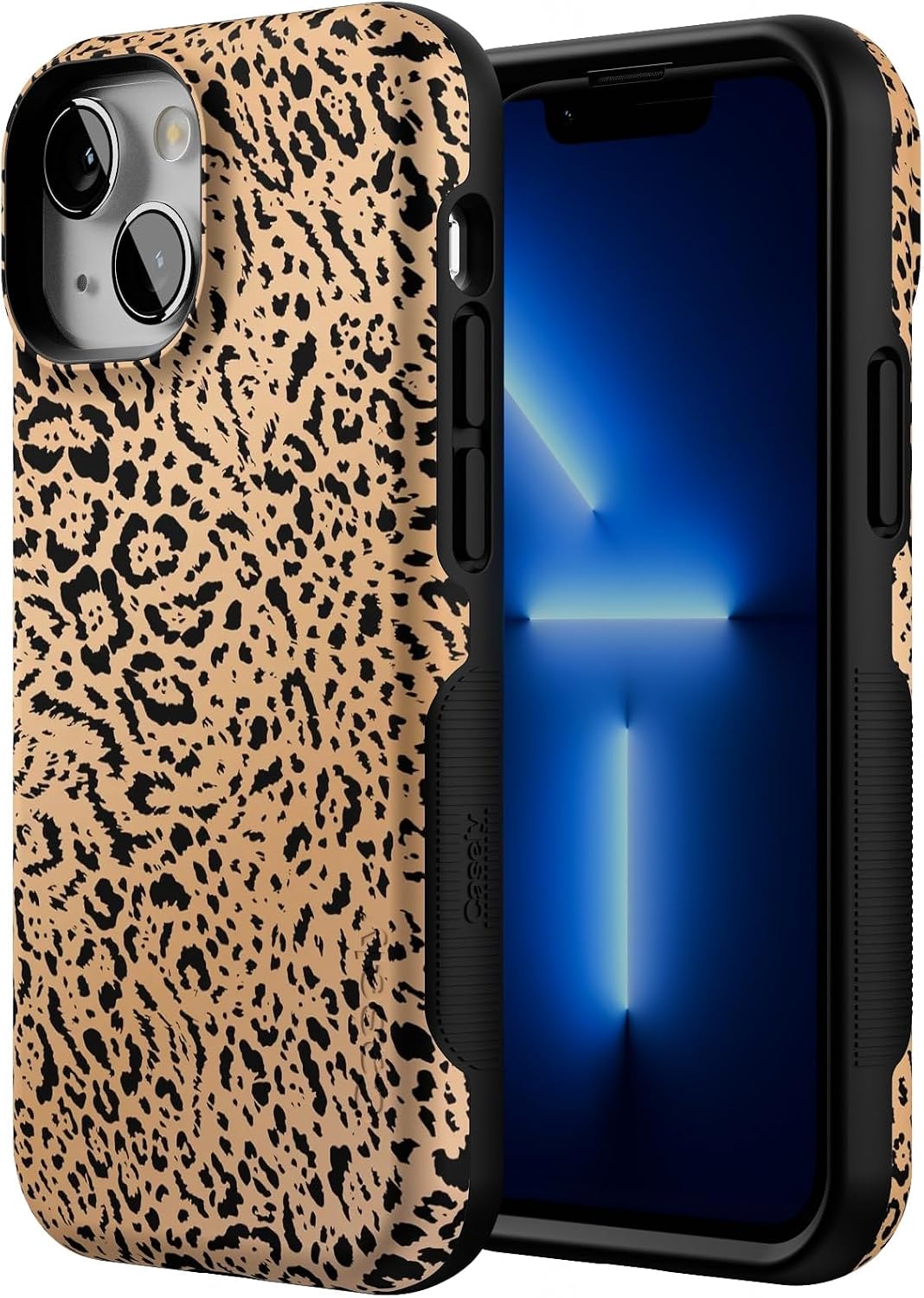 Casely iPhone 13 Mini Case | Born to Be Wild | Jaguar Print | Bold Protective Design | Compatible with MagSafe