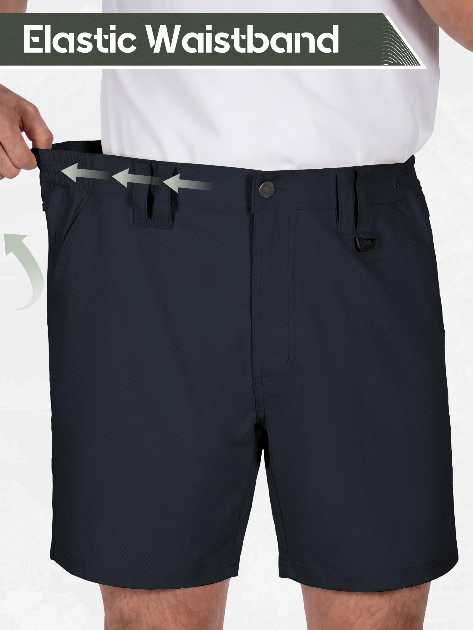 IGOLUMON Short de Golf Homme Chic Bermuda Sport Stretch Taille Élastique Invisible