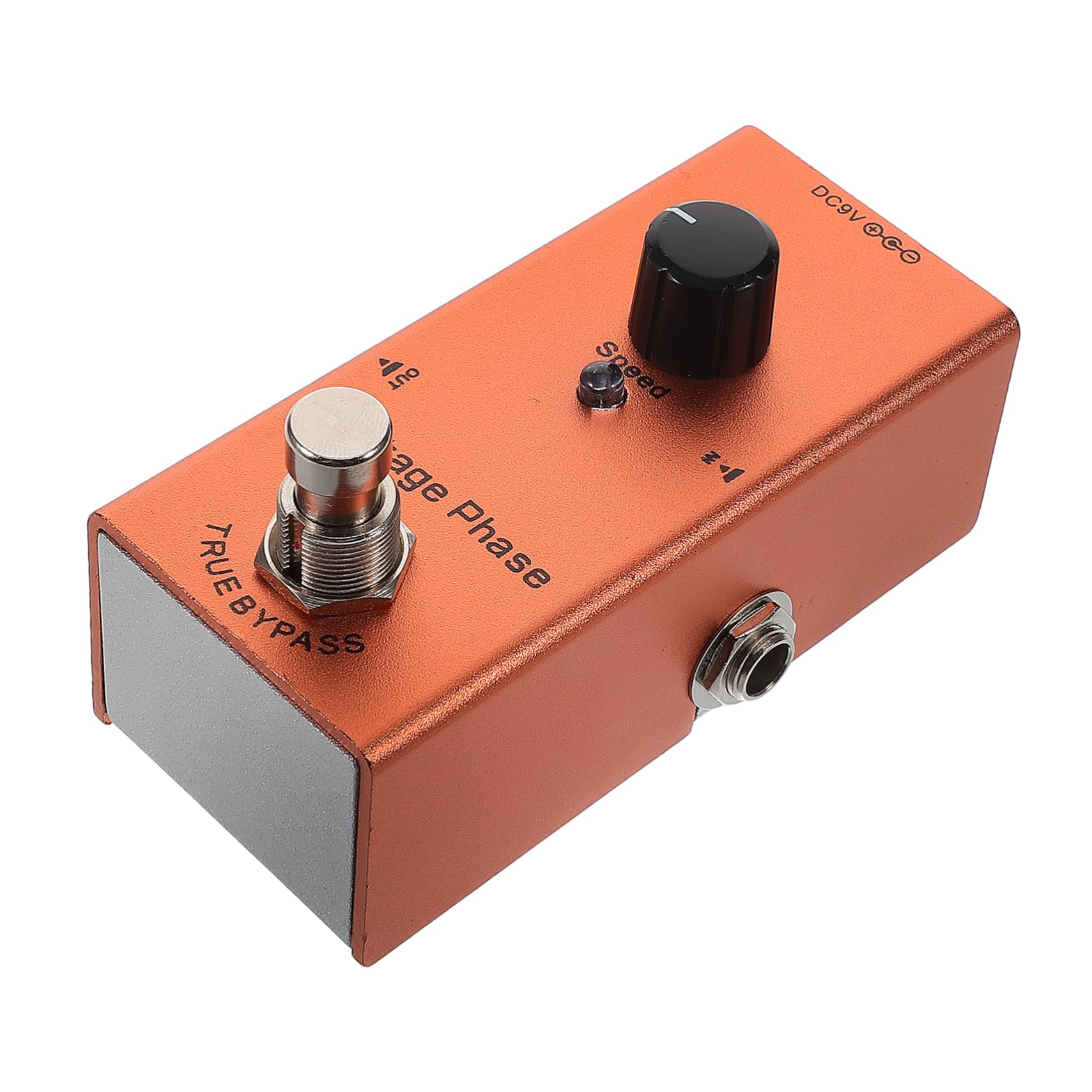 Pedale Phaser Mini per Chitarra Elettrica, Vero Bypass, Metallo Arancia | Uso in Registrazione e Suonata Elettrica, Luci Indicatrici Chiare, Formato Portatile, Effetto Versatile