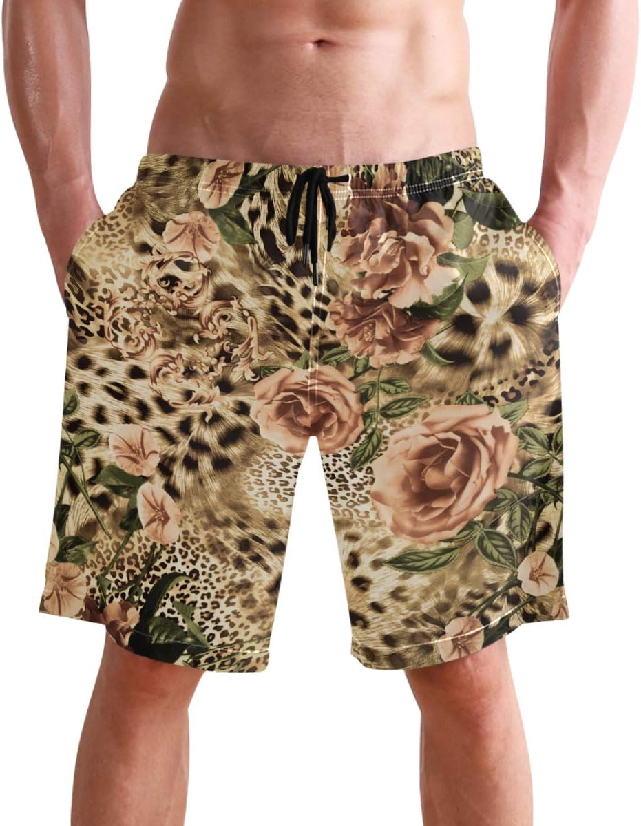 visesunny Men's Colorful Flower Print Beach Shorts Hot Summer Swim Trunks Sports Running Bathing Suits with Mesh Lining