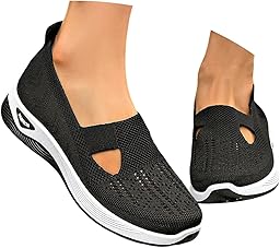 Chaussure Orthopédique Femme Été Baskets Légère Respirante Basket Ballerines Antidérapante Marche Enfiler Sans Lacet Sneakers Chic Fitness Slip on Confort Basquette Course Travail