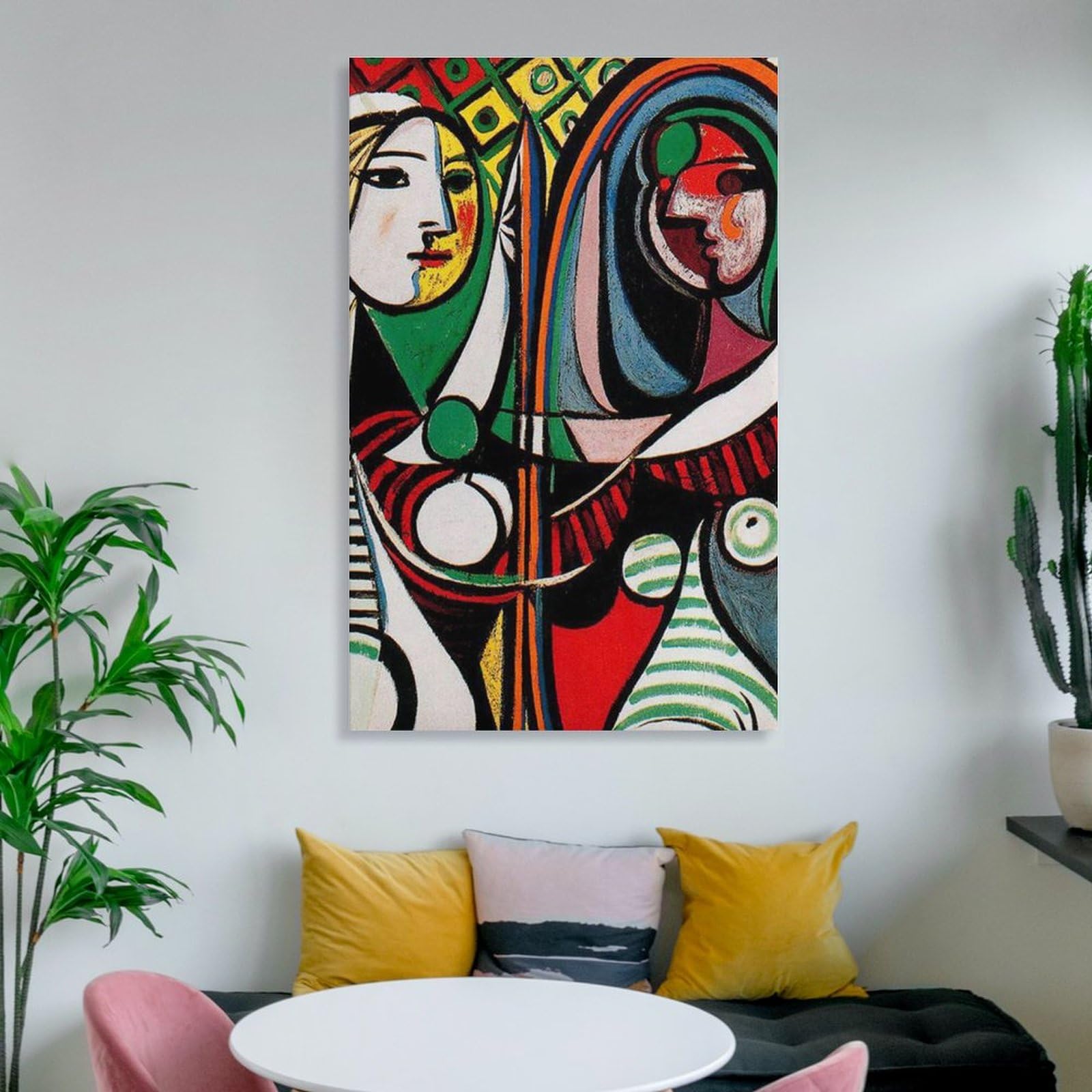 Amazon.co.jp: パブロ・ピカソ鏡の前の少女絵画 インテリア アート