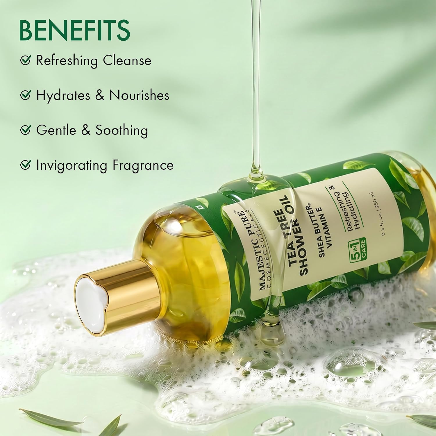 Majestic Pure Tea Tree Shower Oil - 8.5 Fl Oz