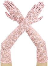 Gants Dentelle Rose pour Femme Elégants pour Fête de Thé Années 1920 Robe de Fiançailles Soirée Danse Cocktail Opéra Gants Longs Femme