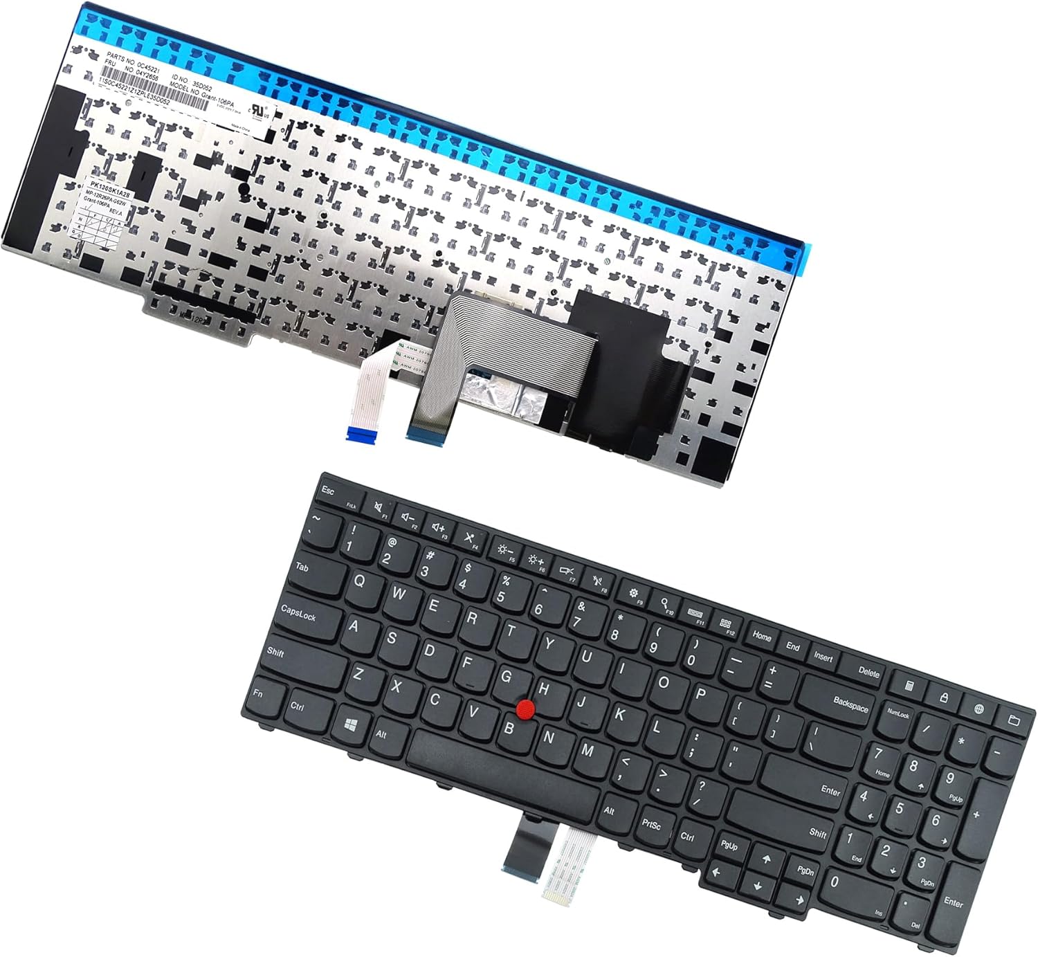 Replacement Keyboard Without Backlit for Lenovo Thinkpad T550 T540 T540P T560 W540 W541 W550 W550S L540 L560 P50S L570 (US English, Non-Backlit)