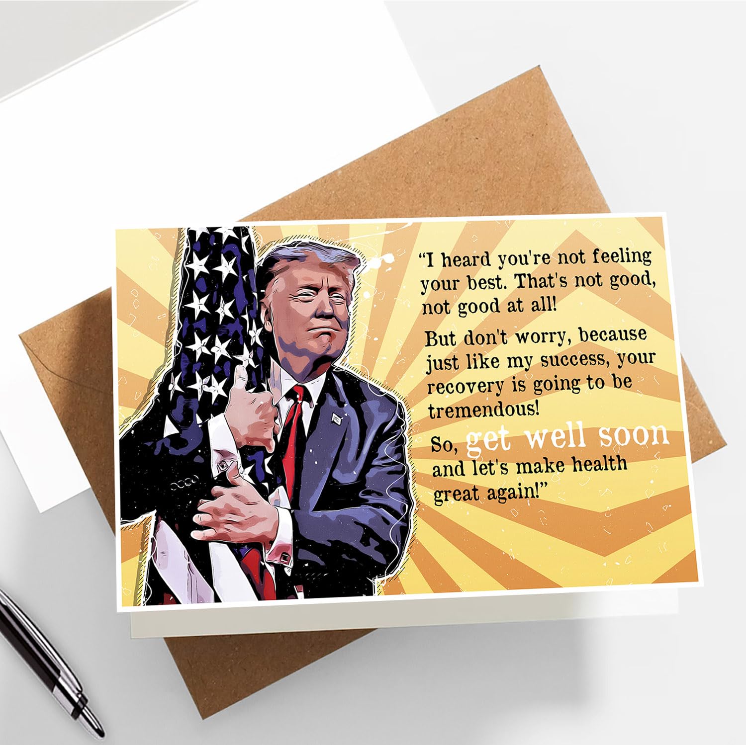 Biglietto d'auguri per l'anniversario di Donald Trump, divertente biglietto d'auguri per il fidanzato, per la fidanzata, il marito, la moglie, la promessa sposa, Inietta amore, Bleach - Italia