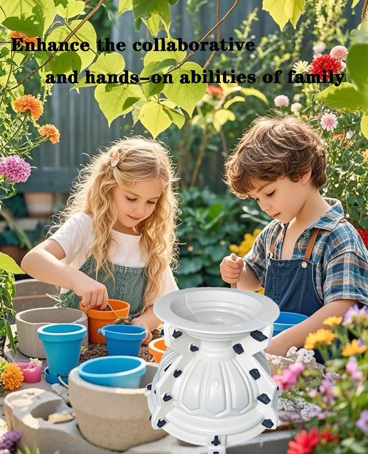 Extra Large Concrete Planter Mold, Heavy-Duty Reusable ABS Molds for Flower Pots, Large Concrete Planter Molds for Indoor and Outdoor Gardening (14.17 Inch)