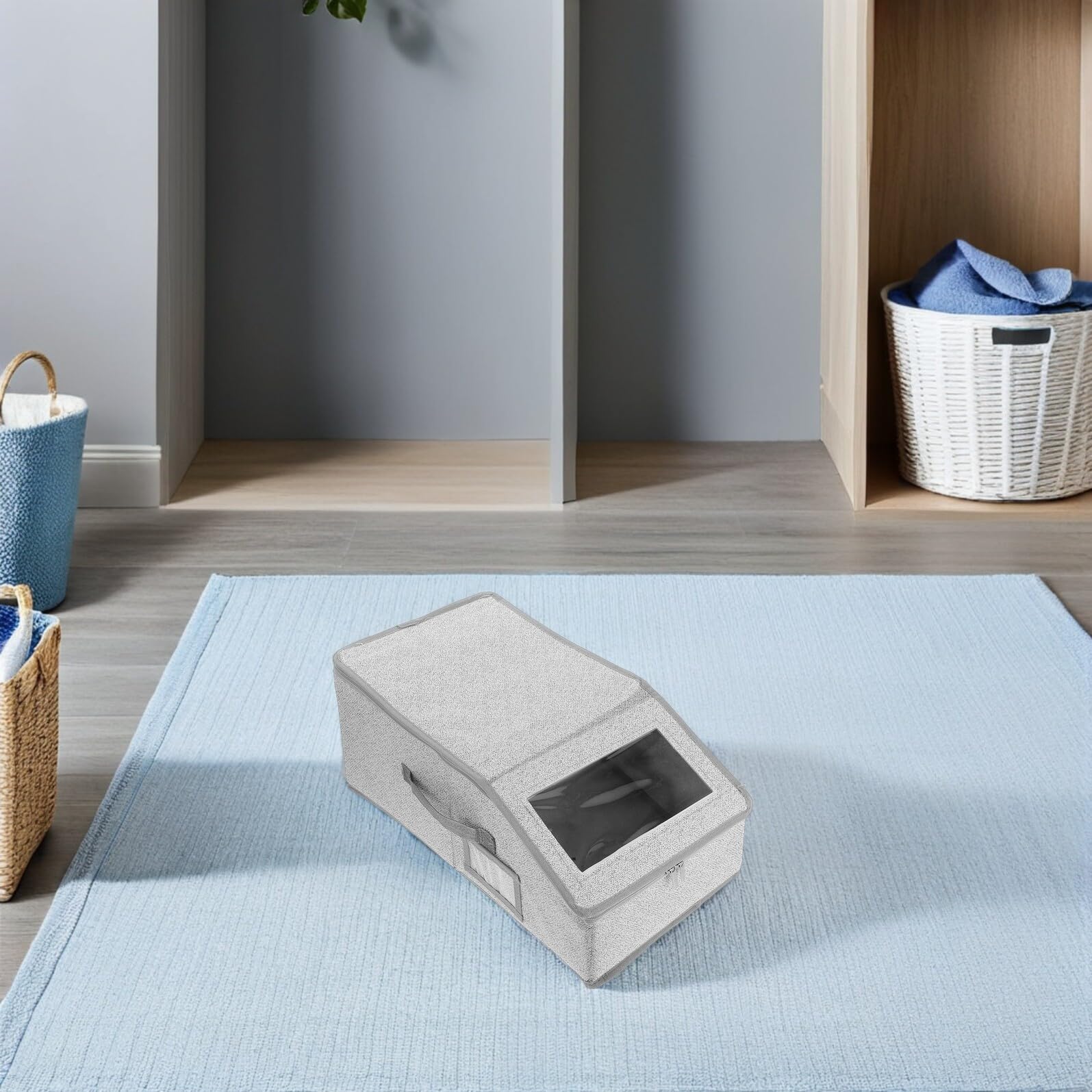 Cajas para Guardar Sombreros de Béisbol Plegables Gris 2 Unidades Organizador Portátil de Gran Capacidad para Armario Protector Estable contra Deformación Estuche de Viaje