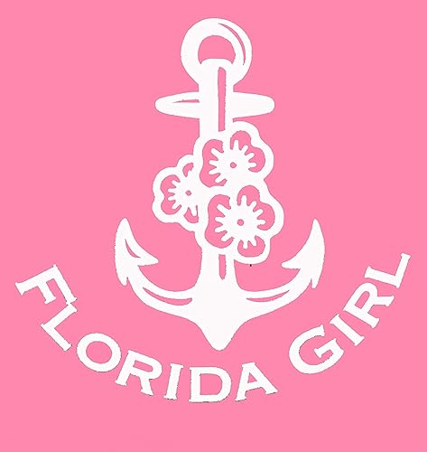 Miniatura 2 de Custom Anchor Florida Girl Vinyl Decal - Hibiscus Beach Bumper Sticker, for Tumblers, Laptops, Car Windows - Personalized Florida Decal
