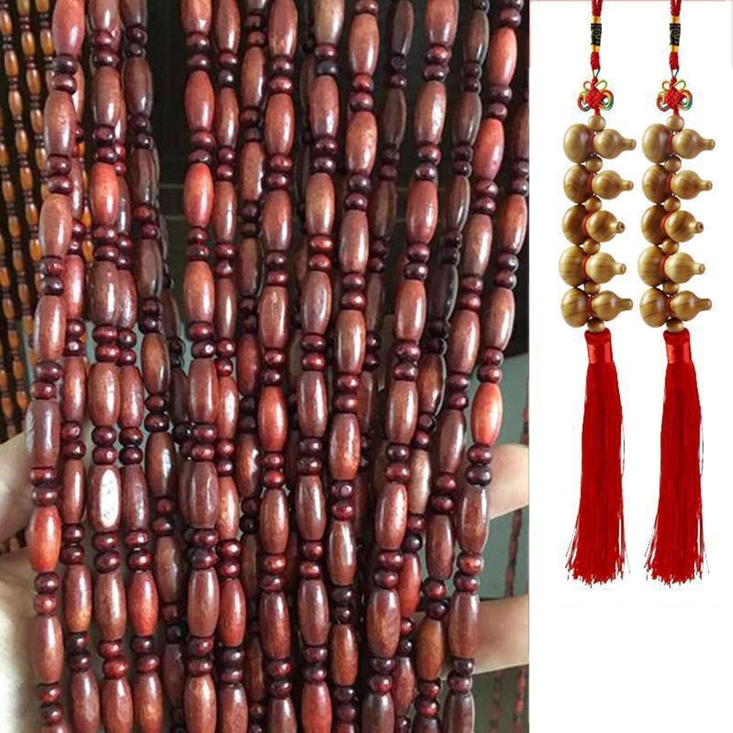 Perles de porte en bambou pour séparer le salon avec style rétro