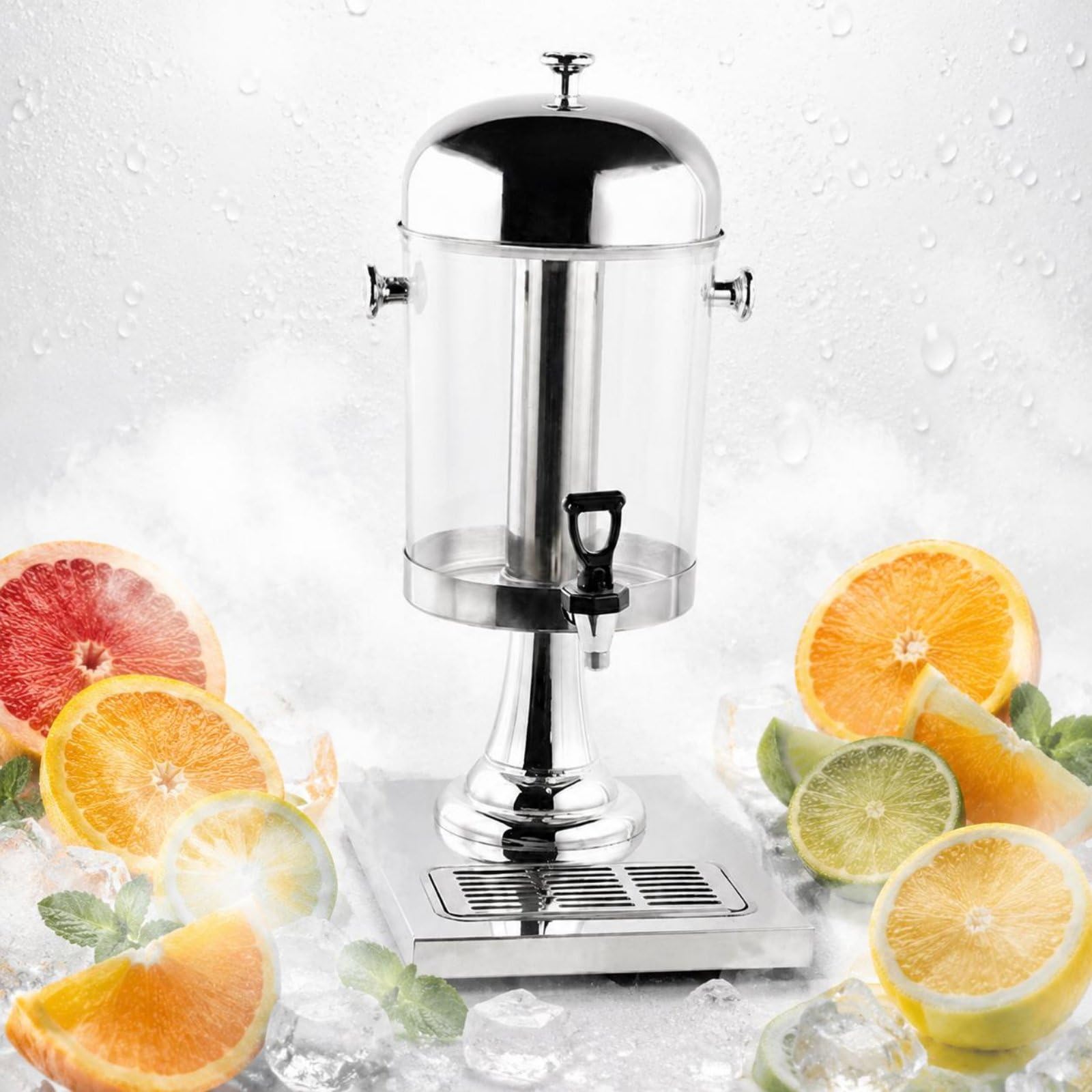 Erogatore di Succo in Acciaio Inox Spesso Distributore Trasparente con Rubinetto Resistente Al Calore Articolo Domestico per Ristoratori, Hotel, Oro, Oro