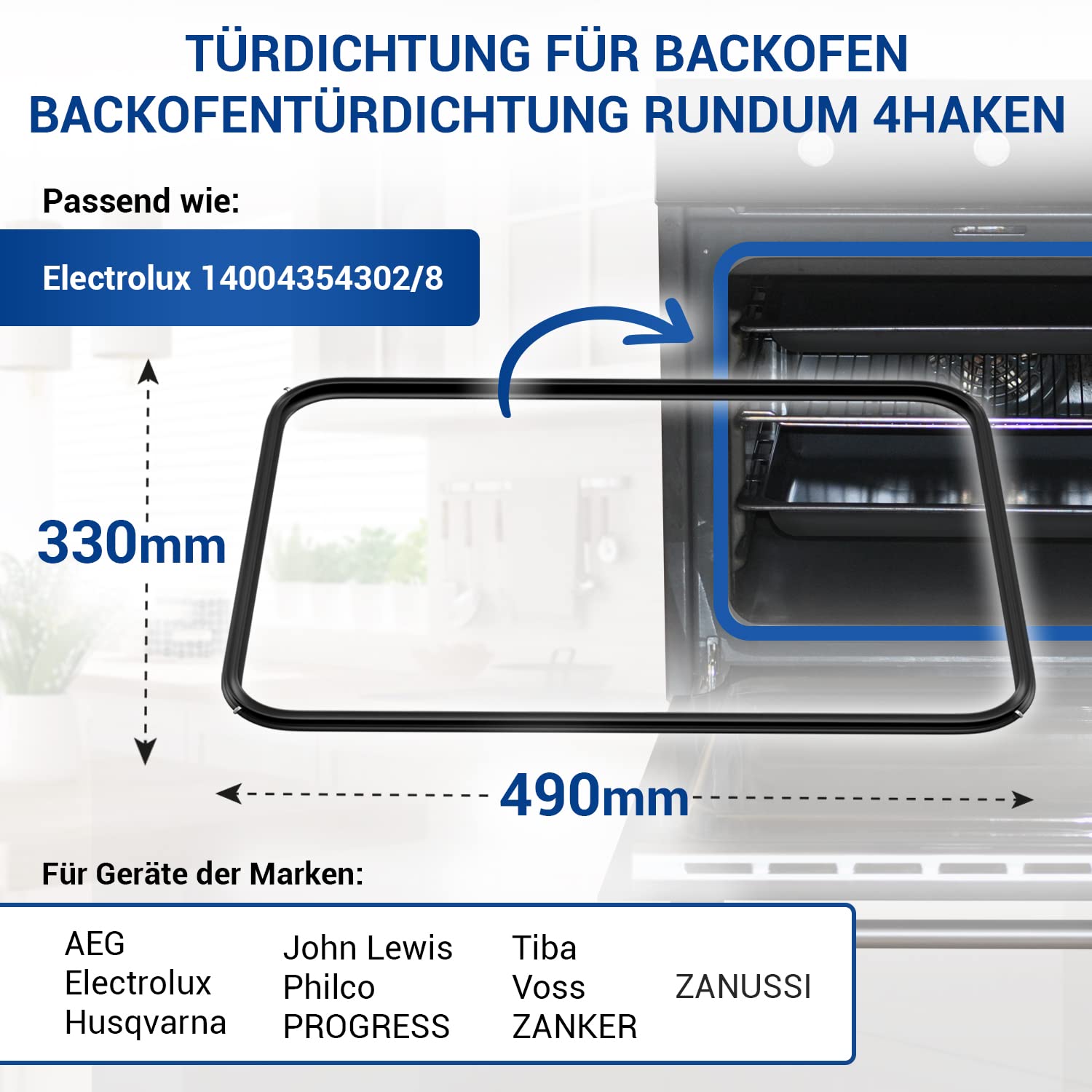 Türdichtung Für Backofenherd – Kompatibel Mit Hotpoint BS43, BS63, BS73 Und Weiteren Modellen