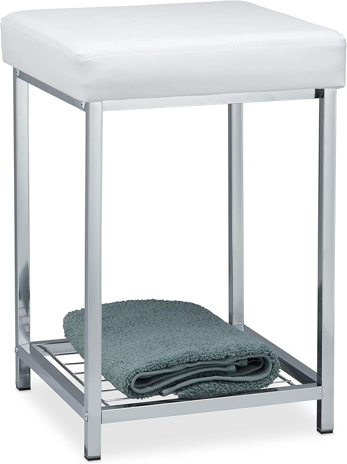 Sgabello seduta quadrata imbottita relaxdays