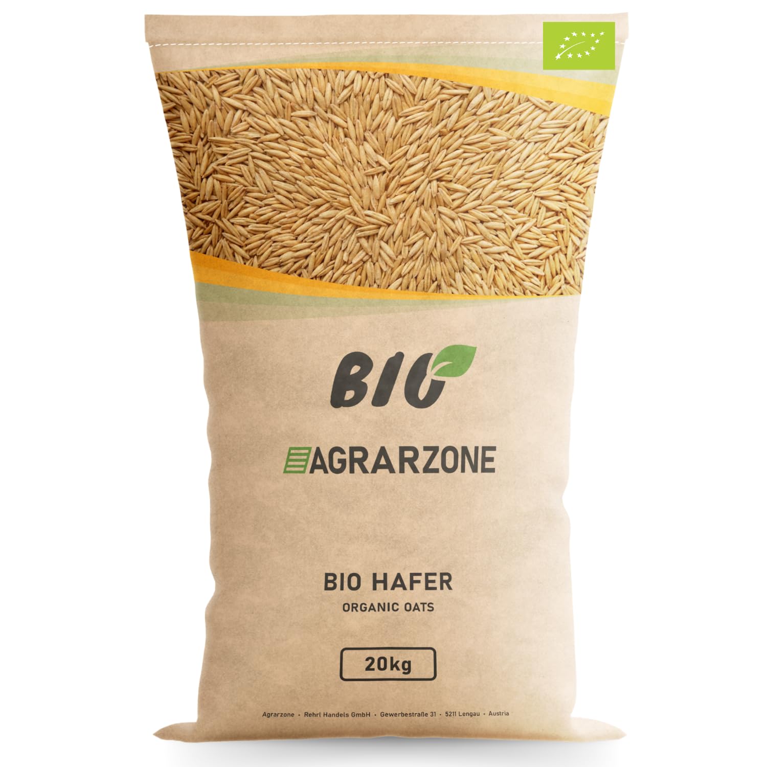 Agrarzone Avena Biologica 20 kg - Mangime Energetico per Cavalli, Pollame, Roditori e Bestiame - Chicchi di Avena Bio Selezionati e Depolverati - Cereali dall'Austria