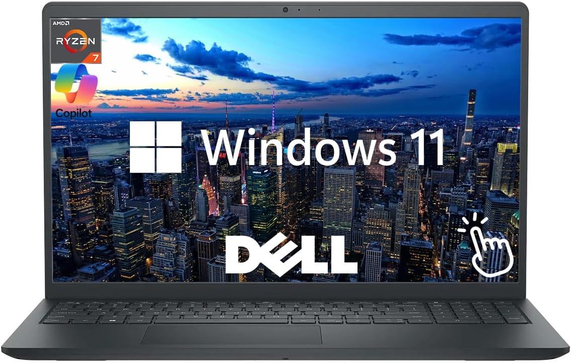 Dell Inspiron 15 3535, 15.6″ FHD Touchscreen Business Laptop Computer, AMD Ryzen 7 7730U 8-Core Processor (Up to 4.5Ghz), 32GB RAM 1TB SSD, Windows 11 Laptop, Numeric Keypad, SD Card Reader, Black