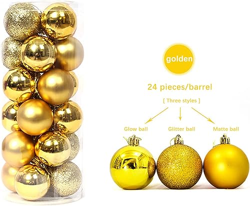 Miniatura 2 de Decoraciones para árbol de Navidad, bolas de adornos de 24 barriles de plástico PE para colgar del árbol de Navidad, adorno de invierno de 2023