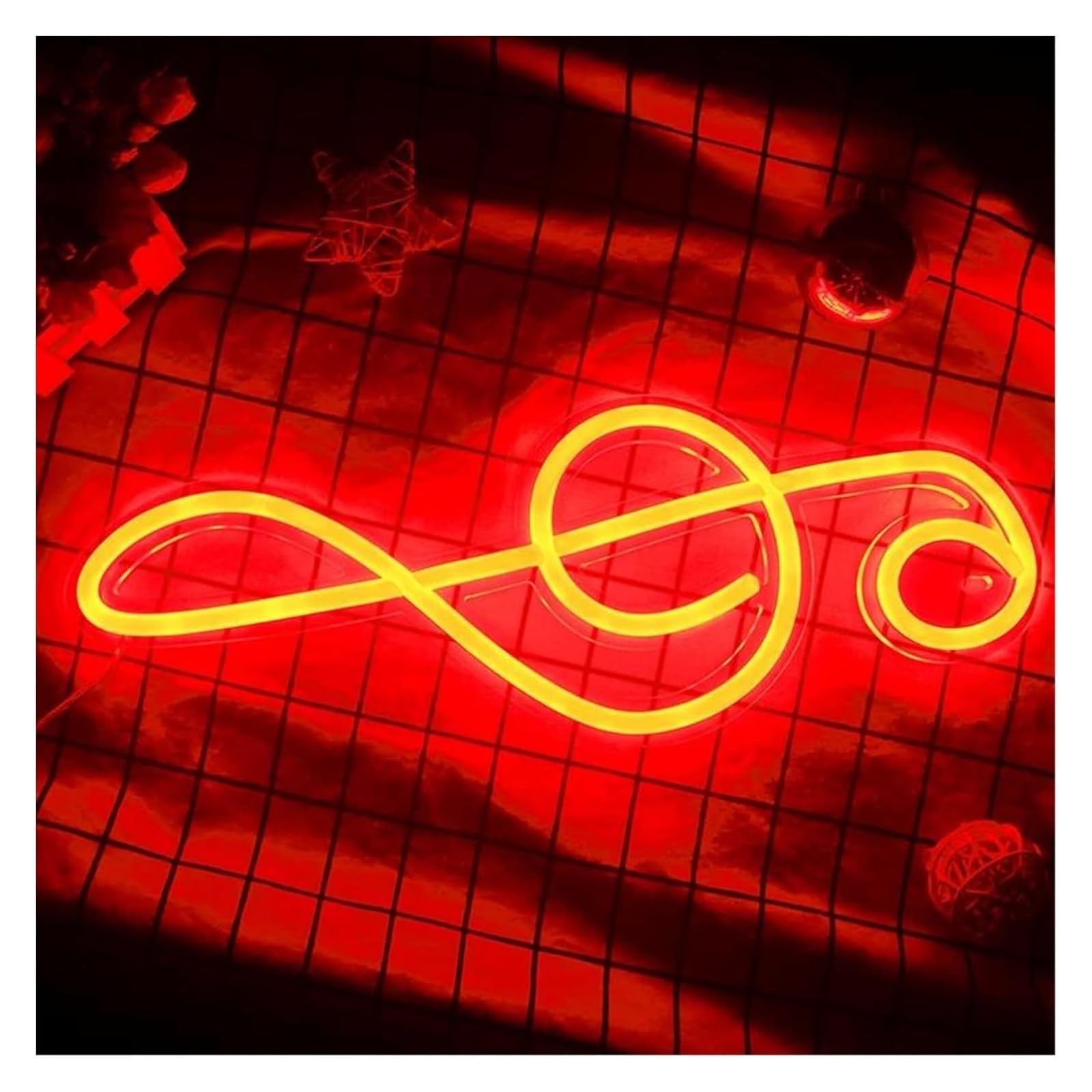 Insegne al neon artistiche da appendere Insegne al neon, luci a LED con note musicali, lampade da parete artistiche per camera letto, negozio, sala feste