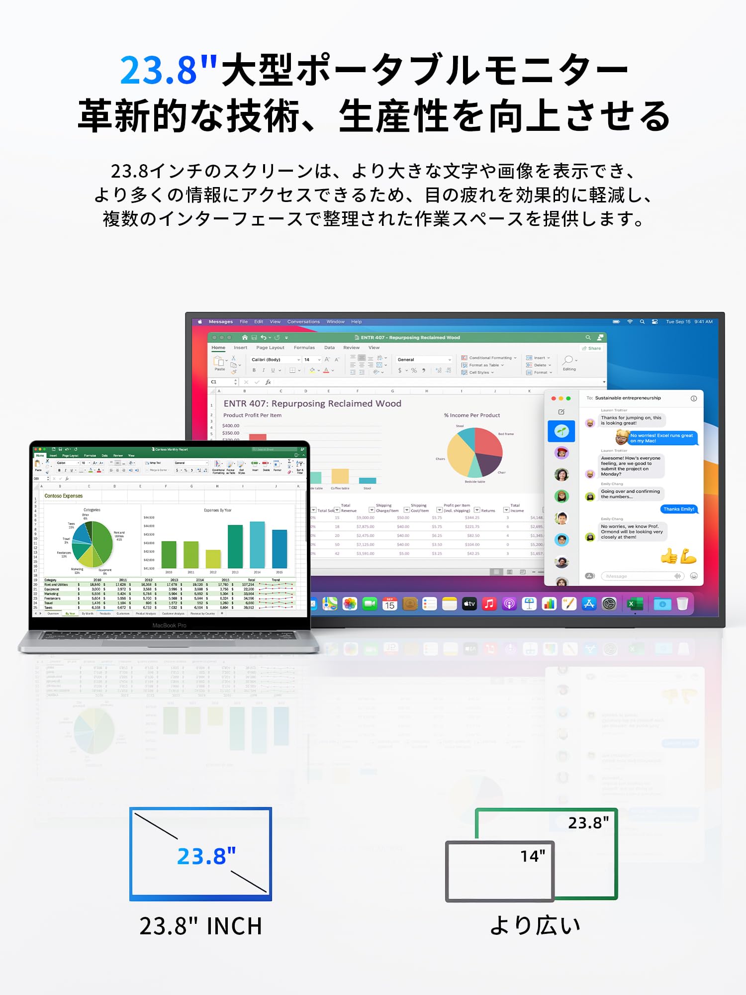 Amazon.co.jp: KEEPTIME モバイルモニター 23.8