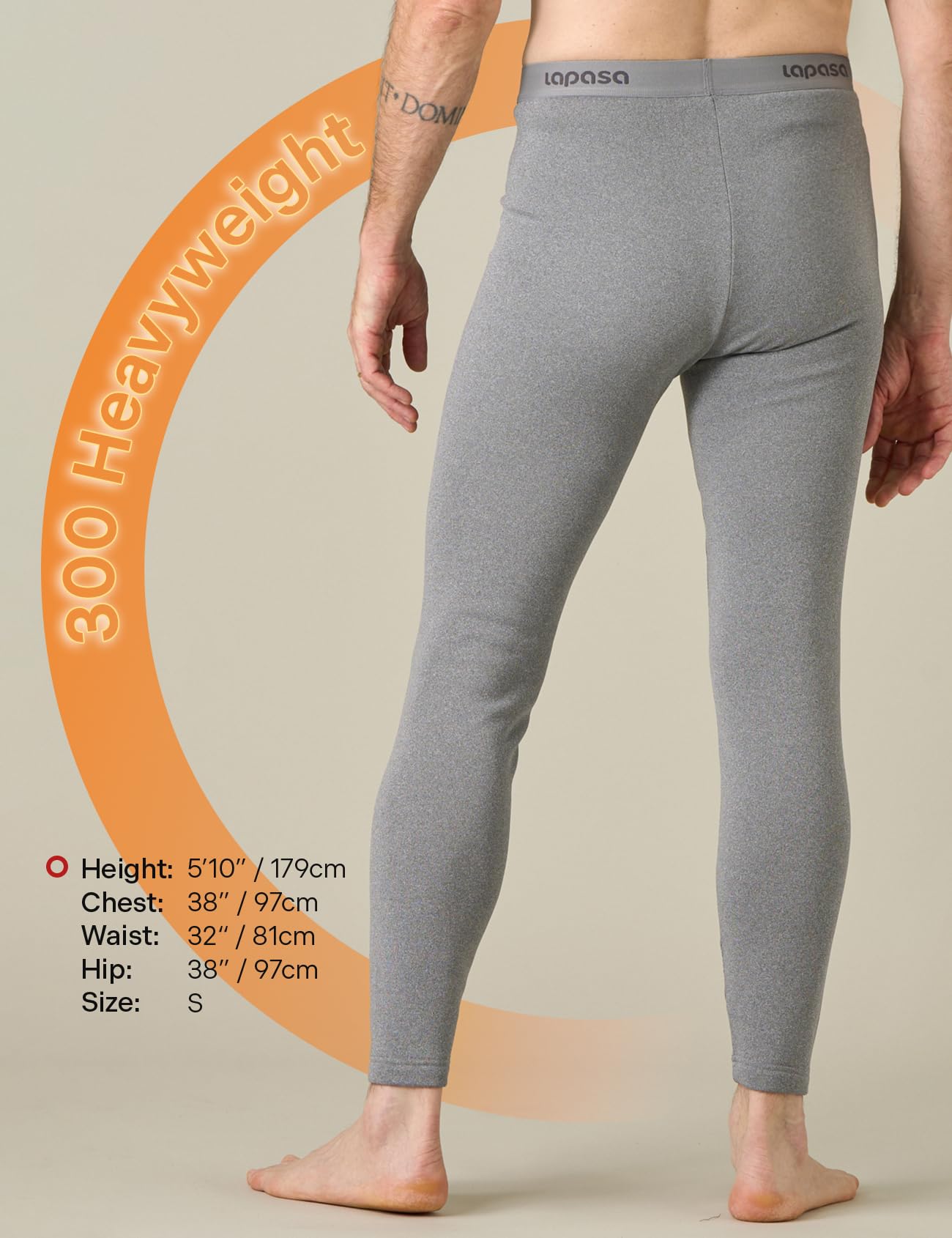 LAPASA Pacco da 2 o 1 Calzamaglie Termica Uomo Fodera in Pile Medio/Pesante Pantaloni Termici Sportivi Strato Base Biancheria Intima Leggings Caldi M10/M25/M56
