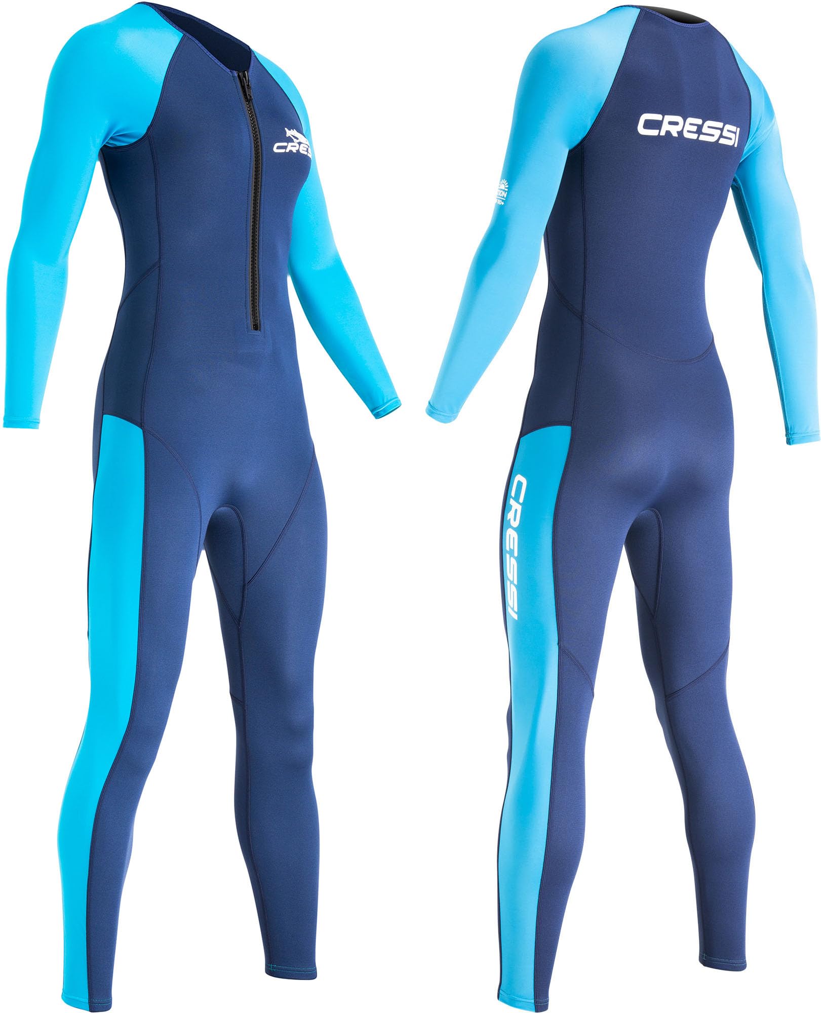 CRESSI Wahoo Lady Monopiece Wetsuit Blauw/Azure 2 mm XXL/6 - Dames eendelig wetsuit in premium neopreen 1,5/2 mm en elastaan perfect voor verschillende wateractiviteiten, blauw/azuur, XXL/6