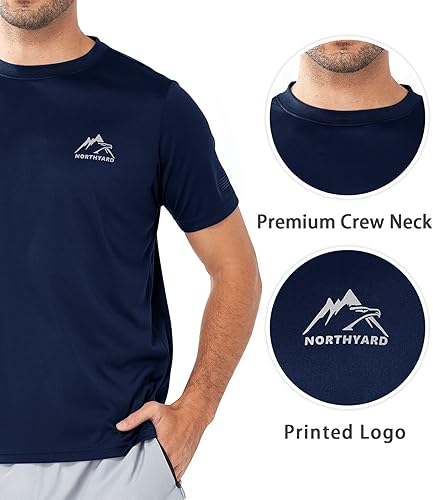 Miniatura 4 de NORTHYARD Camisas de protección solar para hombre, SPF UV, pesca, manga corta, protección contra erupciones, protección UPF 50+, secado rápido para